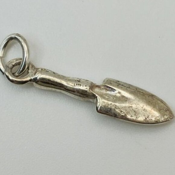 Sterling Silver Garden Trowel Pendant Necklace Italy Box Chain - Picture 3 of 14
